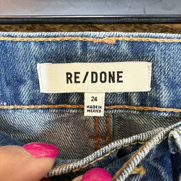 RE/DONE 70's Straight Moon Stoned Stud Jeans Suze 24 NWT - Picture 12 of 14